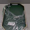 Green Decorative Tray with Handles, Versatile Serving Tray for Coffee Table, Ottoman, Ideal for Serving, Displaying, Organizing, 15.7"*10.2"*1.57"