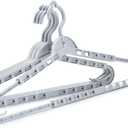 HOUSE DAY Extra Large Adjustable Hangers 4 Pack, Heavy Duty Clothes Hangers with 360° Rotating Hook, Sturdy Plastic Hangers Ideal for Coat,Sweaters, Jackets, Bath Towels, Oversized Garments (Gray)