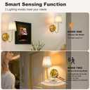 Battery Operated Motion Sensor Wall Sconce, Rechargeable Wireless Gold Wall Lamp with 5200mAh Battery, Dimmable Wall Sconce Light with Switch and Remote for Living Room, Bedroom, Hallway, 1 pc