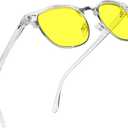 AMBEYE TR90 Frame Night Driving Glasses with Yellow Lens for Drivers, Cycling & Outdoor Activities, Men & Women(Clear)