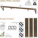 Forbena 48 Inch Floating Shelves for Wall Long Set of 3, Large Wooden Wall Bookshelf for Bedroom Books, Rustic Wood Hanging Bookshelves for Living Room Laundry Closet Kitchen Storage (Dark Brown)