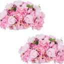 NUPTIO Flower Balls for Wedding Centerpieces - 2 Pcs 15.7 inch Diameter Fake Flower Ball Arrangement Bouquet Party Centerpieces for Tables - Pink Rose Bouquet Centerpiece Flowers for Wedding Table