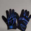 Football Gloves for Kids 8-12,No-Slip Youth Wide Receiver Glove,Enhanced Performance Silicone Gloves, Adjustable Super Sticky for Boys and Girls (Blue-Black-M/L)