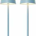 Kakanuo Blue Cordless Lamp, Rechargeable Lamps, Battery Operated, 3 Color Temperature, Stepless Dimmable, LED Portable Wireless Battery Lamp, Set of 2