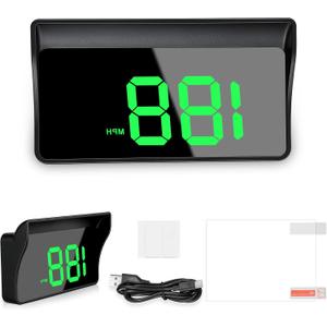 Heads Up Display for Cars, Digital HUD Speedometer for Automotive Windshields with GPS - Large Font Display, USB Plug & Play, and Auto Brightness Adjustment, Car Interior Accessories (MPH-Green)