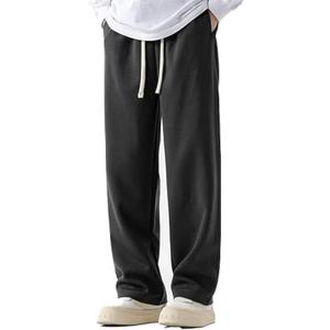 Men's Casual Baggy Wide Leg Lounge Travel Pants Streetwear with Pockets, L