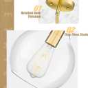 Emak Brushed Gold Pendant Light Fixtures, Modern Glass Pendant Lights Kitchen Island, 2 Pack 8 Inch Hanging Lights for Kitchen, Bathroom, Bedroom, Dining Room, PL125-BGD-2PK