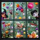 Halloween Window Clings, 133Pcs Halloween Window Stickers Decals for Kids Double Sided, Indoor & Outdoor Home Glass Door Decorations
