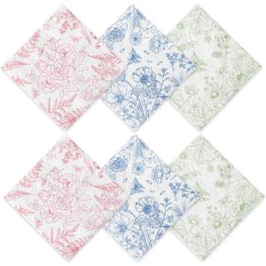 2 x 60 Pcs Vintage Floral Cocktail Napkins Flower Pattern Decorative Paper Napkins for Wedding Baby Shower Tea Party Garden Party and Birthday Party Supplies