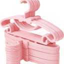 100 Pack Pink Baby Hangers Plastic Baby Nursery Closet Hangers Non-Slip Laundry Infant Hanger for Newborn Toddler Clothes,Ultra-Thin