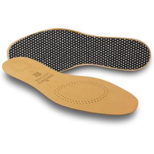 pedag Leather Insole with Sweat Wicking Carbon Layer, Handmade in Germany, Fits Pumps and Dress Shoes, Tan, US M14 / EU 47