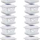 SIEDiNLAR Solar Post Cap Lights Outdoor Glass 2 Color Modes 8 LEDs for 4x4 5x5 6x6 Wooden Vinyl Posts Fence Deck Patio Decoration Warm White & Cool White Lighting White (10 Pack)