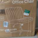 OLIXIS Criss Cross Legged Chairs Armless No Wheels Wide Seat Height Adjustable Swivel Padded PU Leather Home Office Desk Seating for Bedroom, Student, Study Room
