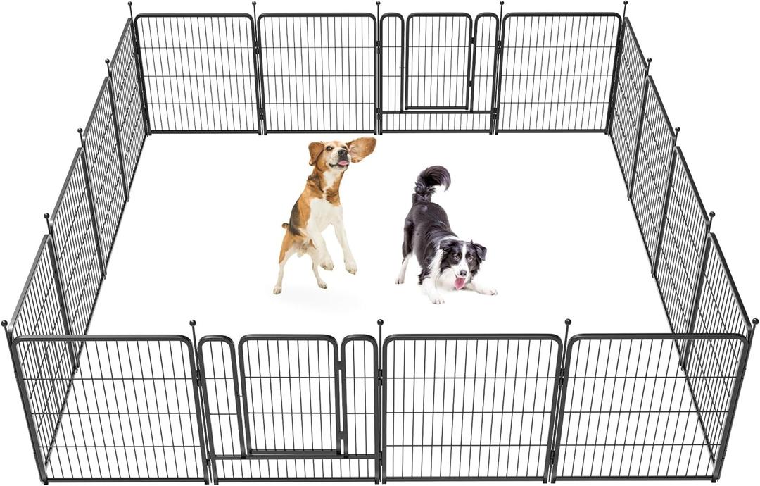 FXW Rollick Dog Playpen for Yard, RV Camping, 32 inch 16 Panels for Small and Medium DogsPatented