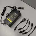 54.6V 2A Charger with 7 in 1 Plugs Output Heads, for 48V-54.6V Li-ion Battery, Replacement for Razor/Jetson/Voyage, gotrax, ninebot Series