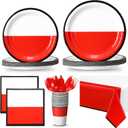 Pickmesh 176 Pieces Cartoon Ball Party Tableware Set Cartoon Animation Birthday Party Supplies Include Plates Napkins, Cup, Knives, Spoons Forks Tablecloth Serves 25 Guests