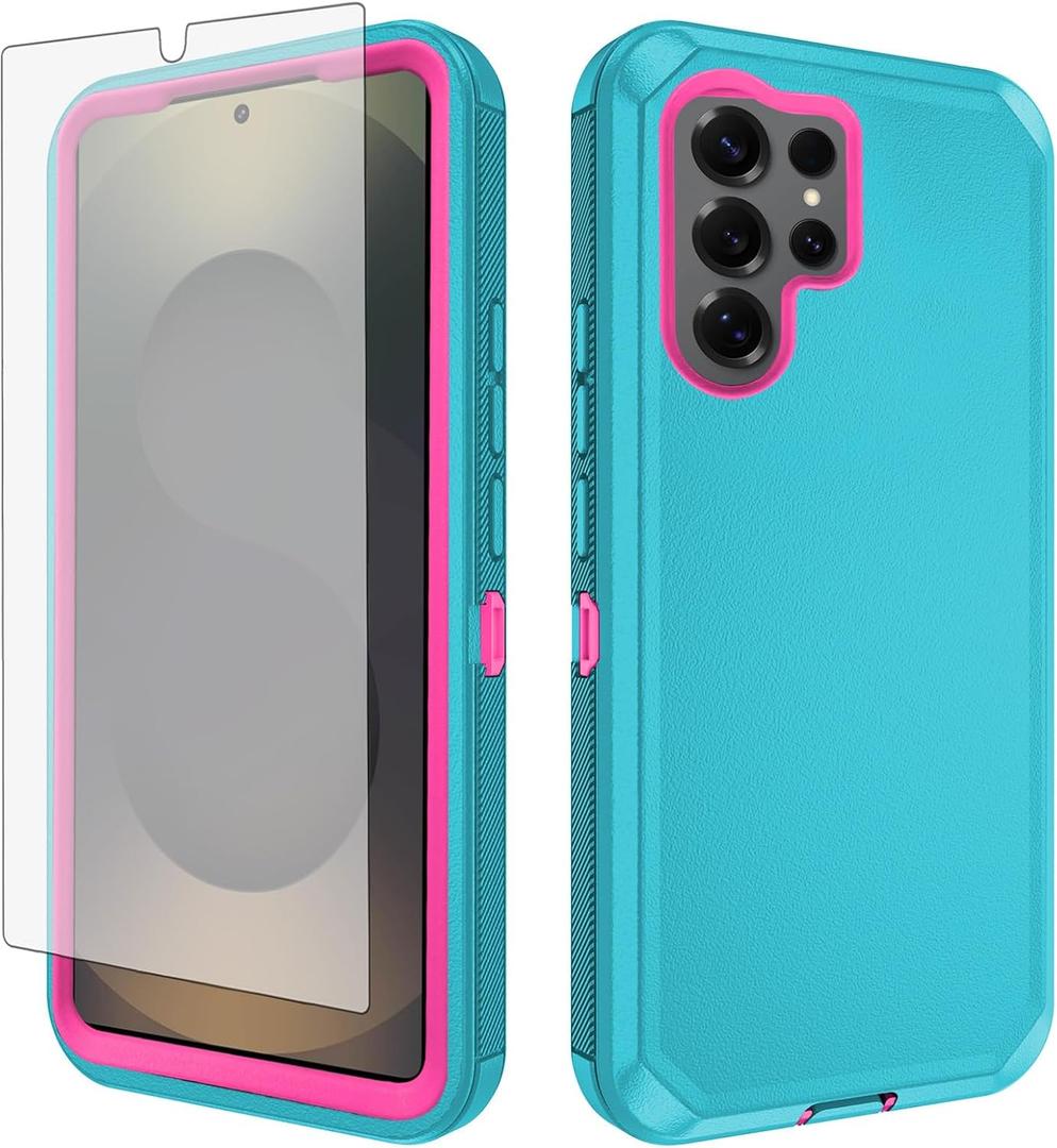 Asuwish Phone Case for Samsung Galaxy S25 Ultra 5G Cell Cover Hybrid Rugged Shockproof Hard Protective Drop Proof Full Body Heavy Duty Mobile Accessories S25Ultra Women Men Light Green