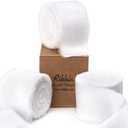 Ribbli White Silk Satin Ribbon - 1.5 Inch x 30 Yard Handmade Frayed Chiffon for Gift Wrapping, Wedding Invitations, Bridal Bouquets & Home Decor