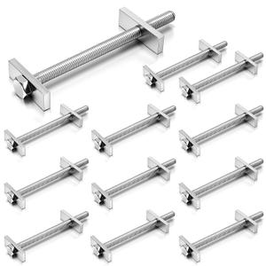 12 Pcs 1/4" X3-1/2 Countertop Miter Connector Galvanized Joint Fastener Drawbolt Flip Table Top Furniture Fasteners for Hardware Countertop Support Butcher Block Connecting Kit