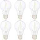 Amazon Basics A19 LED Light Bulbs, 40W Equivalent, Daylight White 5000K, Non-Dimmable, Energy Efficient 3.5W, 10,000 Hour Lifetime, 6-Pack