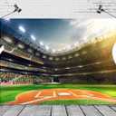 BELECO 10x6.5ft Fabric Baseball Backdrop Baseball Stadium Sports Photography Backdrop for Birthday Party Decoration Games Photo Background Props