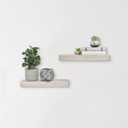 MCS Gray Woodgrain Floating Shelves, 18 Inch x 4 Inch, Set of 2, 18 x 4 (Grey)