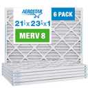 Aerostar 21.5x23.3125x1 MERV 8-6 Count - High Efficiency Pleated HVAC, Furnace & Air Conditioner Filters - Removes Dust, Lint, Mold & Allergy-Causing Pollen