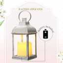 8 Pcs 10 inch White Decorative Candle Lantern Bulk for Wedding Centerpieces White Lanterns with LED Flameless Candle Indoor Outdoor Battery Powered Hanging Lights for Wedding Party