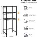 Homeiju 3-Tier Mini Fridge Stand, Adjustable Heavy Duty Storage Shelves, Metal Shelving Rack Mini Fridge and Microwave Storage Shelf for College Rooms Kitchen, Office, 64.6Hx17.7Dx22.8W
