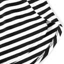Remidoo Women's Split Short Pajama Set Striped Long Sleeve T Shirt and Shorts Pajamas Loungewear Black X-Large