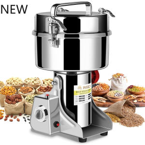 Grain Mill Grinder 2000g High Speed Food Grain Mill Stainless Steel Seeds Flour Nut Pill Wheat Corn Herbs Spices & Seasonings Dry Grinder Electric Machine Grinder for Kitchen