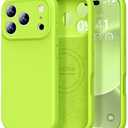 Vooii Magnetic for iPhone 17 Pro Case, Compatible with Magsafe (Premium Liquid Silicone) (Integrated Camera Control Button) Full Body Protective Anti-Scratch Microfiber Lining 6.3", Fluorescent Green