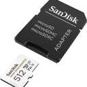SANDISK 512GB High Endurance Video microSDXC Card with Adapter for Dash Cam and Home Monitoring Systems - C10, U3, V30, 4K UHD, Micro SD Card - SDSQQNR-512G-GN6IA
