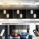 2-Lights Modern Crystal Pendant Lights for Kitchen Island LED Dimmable Glam Pendant Lighting Chandelier for Dining Room Hallway Corner Lamp Nickel