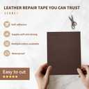 Leather Repair Tape,16 x 237 Inches Self Adhesive Leather Repair PatchLeather Repair Kit for FurnitureCouches,Car Seats,Cabinets,Handbags(Dark Brown-Litchi Grain)