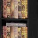 FUSUNBAO Magic DIY Cube Storage Organizer Stackable Cubes, Small Room Organizer Wooden Storage Boxes, Modern Bookshelves, Shelves for Home Books Clothes Toys (Black,2 General Cube)