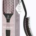 Inatekpro Curved Vented for Blow Drying - Boar Bristle Brush (Medium) with Comfortable Handle - Soft Bristle Brush for Thick and Fine Hair - Natural Boar Bristles for Women, Men & Kids - Rose Gold