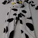 COSUSKET Fit Unisex Adult Cow Onesie Pajamas, Halloween Womens Cosplay Animal One Piece Costume (7-8 Years, White/Black)