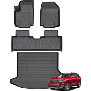Floor Mats & Cargo Liner Custom for 2025-2026 Chevy Equinox (Not EV) & GMC Terrain, TPE Automotive All Weather Cover Protection Waterproof Black Floor Liner Front & Rear Row Full Set Car Mats, 4PCS