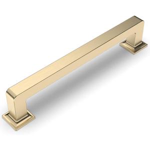 Amerdeco 10 Pack Brushed Brass Cabinet Pulls 5 Inch(128MM) Hole Centers Kitchen Cabinet Handles Cabinet Hardware Kitchen Handles for Cabinets Cupboard Handles Drawer Pulls ZH0019