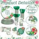 350 Pcs Tropical Wedding Bridal Shower Paper Plate Palm leaf Napkin Cup Hibiscus flower Disposable Tableware Set With Knives Fork Cheers to Love Bachelorette Party Favor for 50 Guest