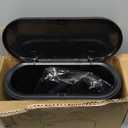 Baosia Black Slim Rectangular Plastic Can with Press Type Lid,12 Liter / 3.2 Gallon Narrow Bin with Pop-up Lid for Toilet,Bedroom,Bathroom,Office,Kitchen,Powder Room