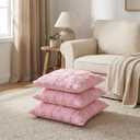 Pink Bow Pillow Covers 18x18 Inch Set of 3 Cute Bowknot Throw Pillow Cover Soft Plush Cushion Covers Aesthetic Pillowcase for Coquette Room Decor