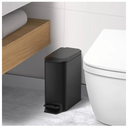 TIPGO Slim Bathroom Trash Can with Lid Soft Close, Step Pedal, 6 Liter / 1.6 Gallon Stainless Steel Trash Bin, Small Garbage Cans for Bedroom, Office, Kitchen (Matte Black