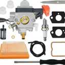 FS131R Carburetor Kit Replacement for Stihl KM131R FS131 HT131R HT133 HT131 KM131 Brushcutter Trimmer Chainsaw Weed Eater, Carb with Air Filter Spark Plug Gasket 4180/17