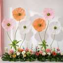 6 Pcs 6.1ft Giant Artificial Flowers for Decoration Large Paper Standing Huge Handcrafted Fake Jumbo Flowers Decoration for Garden Birthday Party Wedding Props(Pastel Color)