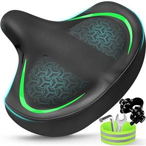 Bicycle Seat, Bike Seat for Women Men Extra Comfort Wide, Oversized Comfortable Seats Saddle for Peloton Bikes, Fit for Exercise Bikes, Electric Bikes, Mountain Bikes, Cruiser Bikes