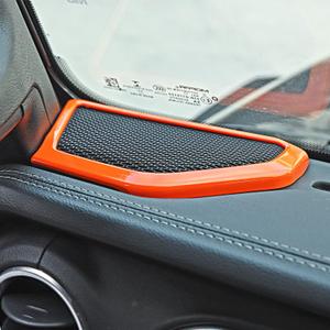 A pillar Speaker Decoration Cover Trim Interior Accessories for 2018 2019 2020 2021 2022 2023 2024 Jeep Wrangler JL JLU Gladiator JT (Orange)