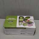 Ourokhome Food Chopper Manual Hand with Container, Mandolin Vegetable Slicer Onion Dicer with 8 Blades, Veggie Shredder for Potato, Tomato, Essential Kitchen Gadgets (8 in 1, Gray) (Green)