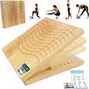 KIJO Studio Professional Wooden Calf Stretcher Slant Board 550 lbs Weight Capacity 16-Angle Adjustable Incline Calf Stretch Slant Board for Calf Stretching Exercise Squat & Physical Therapy Non-Slip